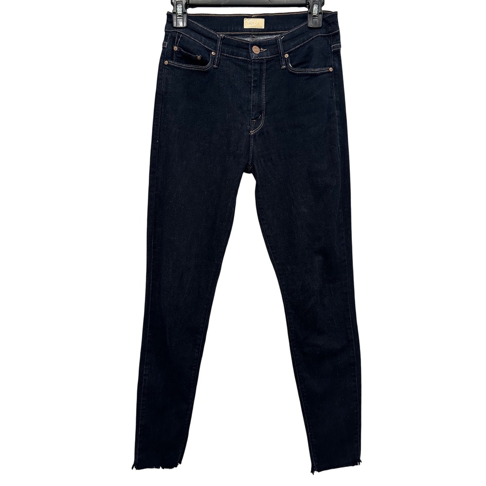 Mother Looker Ankle Fray Jeans So Good Dark Wash Skinny 28